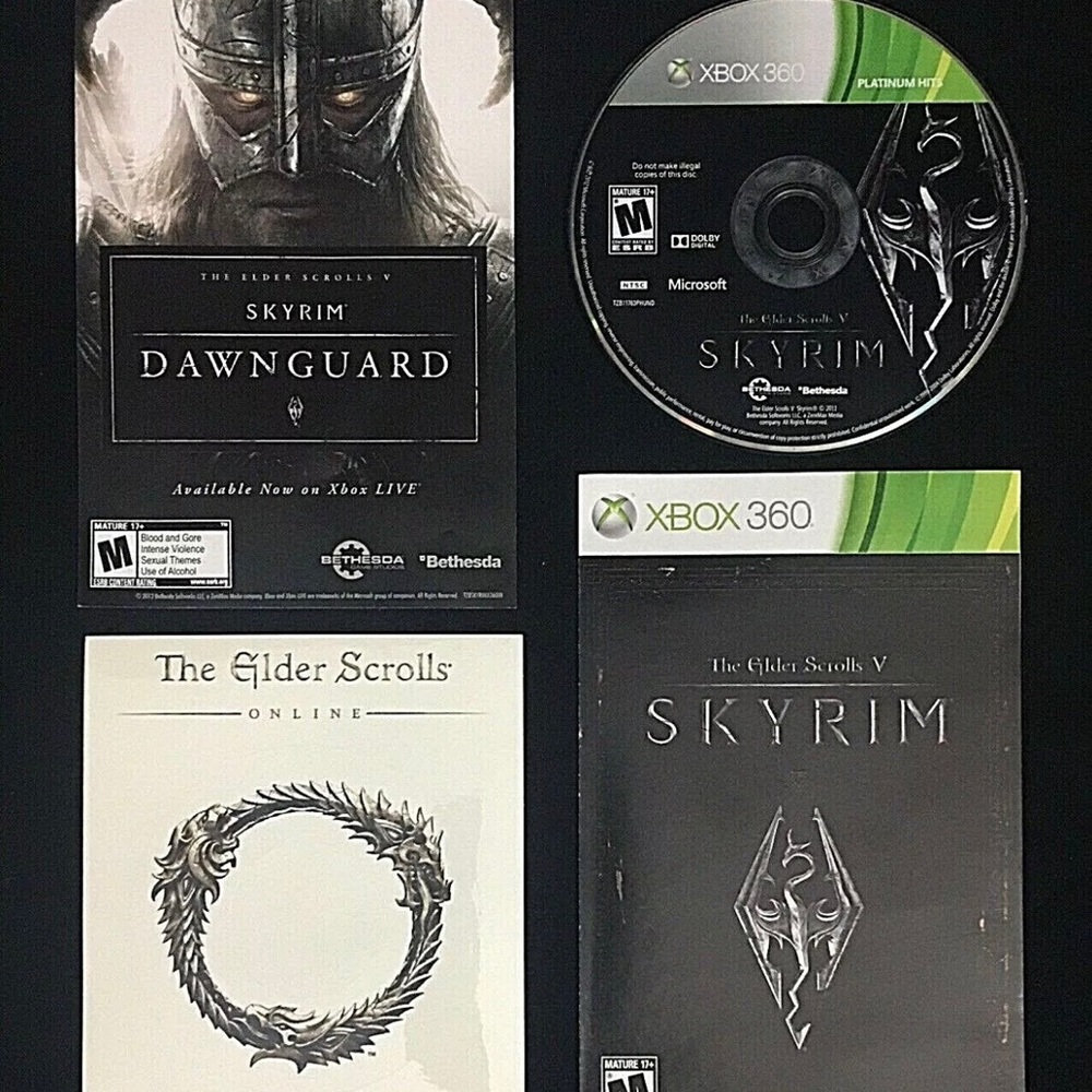 The Elder Scrolls V Skyrim Xbox 360 Platinum Hits 2011 TESTED Complete Manual - Picture 2 of 12